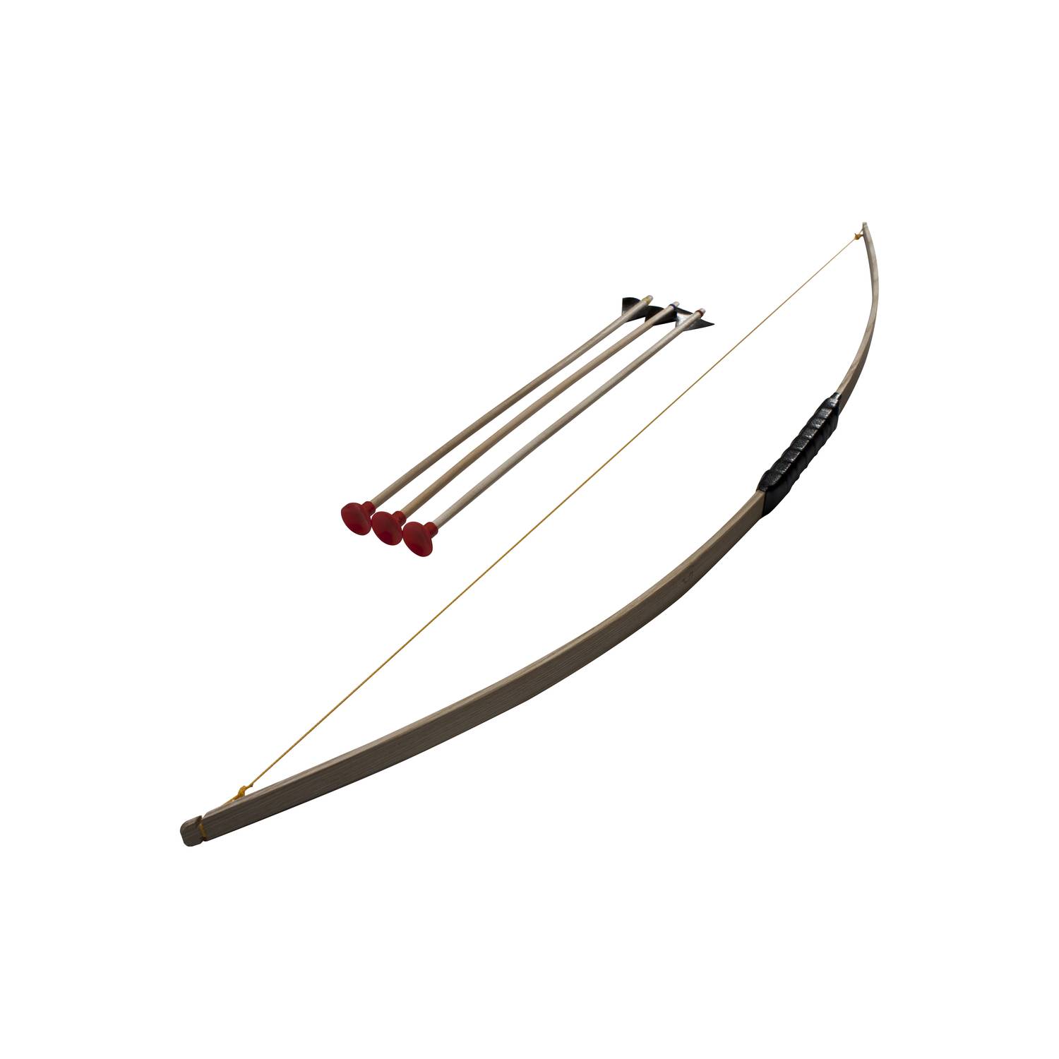 BestSaller 1201 Sportbogen 118cm aus Eschen Holz, inklusive 3 Pfeile, natur, 4-teilig (1 Set)