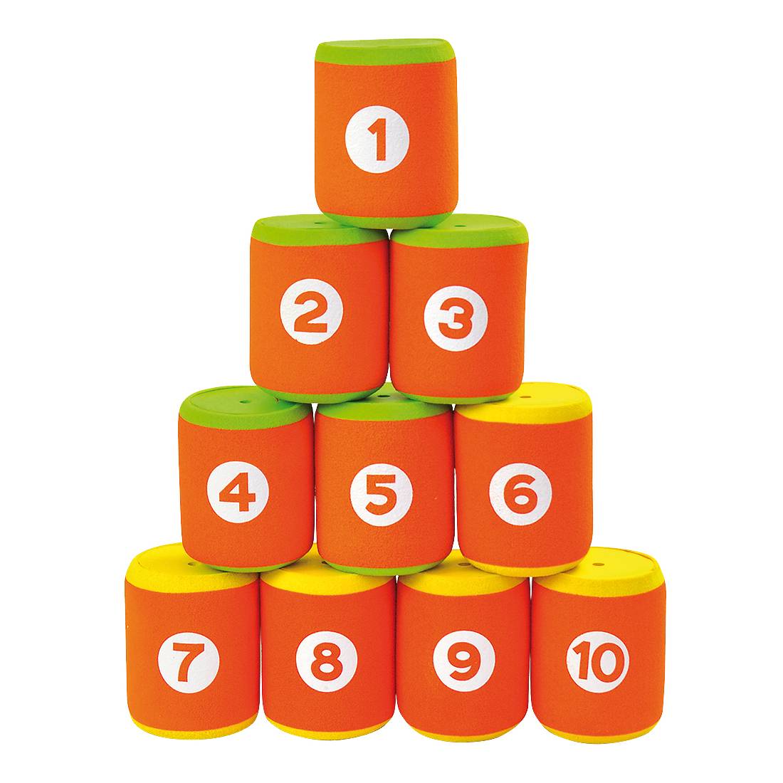 EDUPLAY 170-195 Dosenwurfspiel ECO, 10 Dosen & 2 Bälle mit Tragetasche, orange, 13-teilig (1 Set)