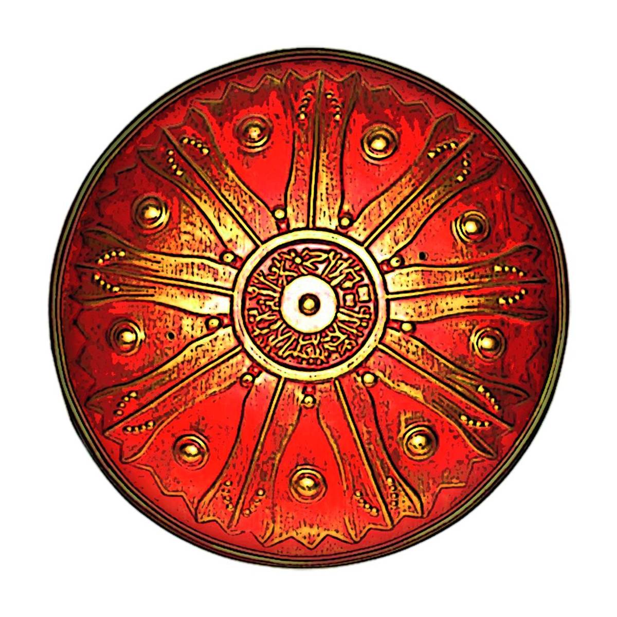 BestSaller 1154 Römer Hopliten Ritterschild, Holz, Ø 33cm, rund, mehrfarbig