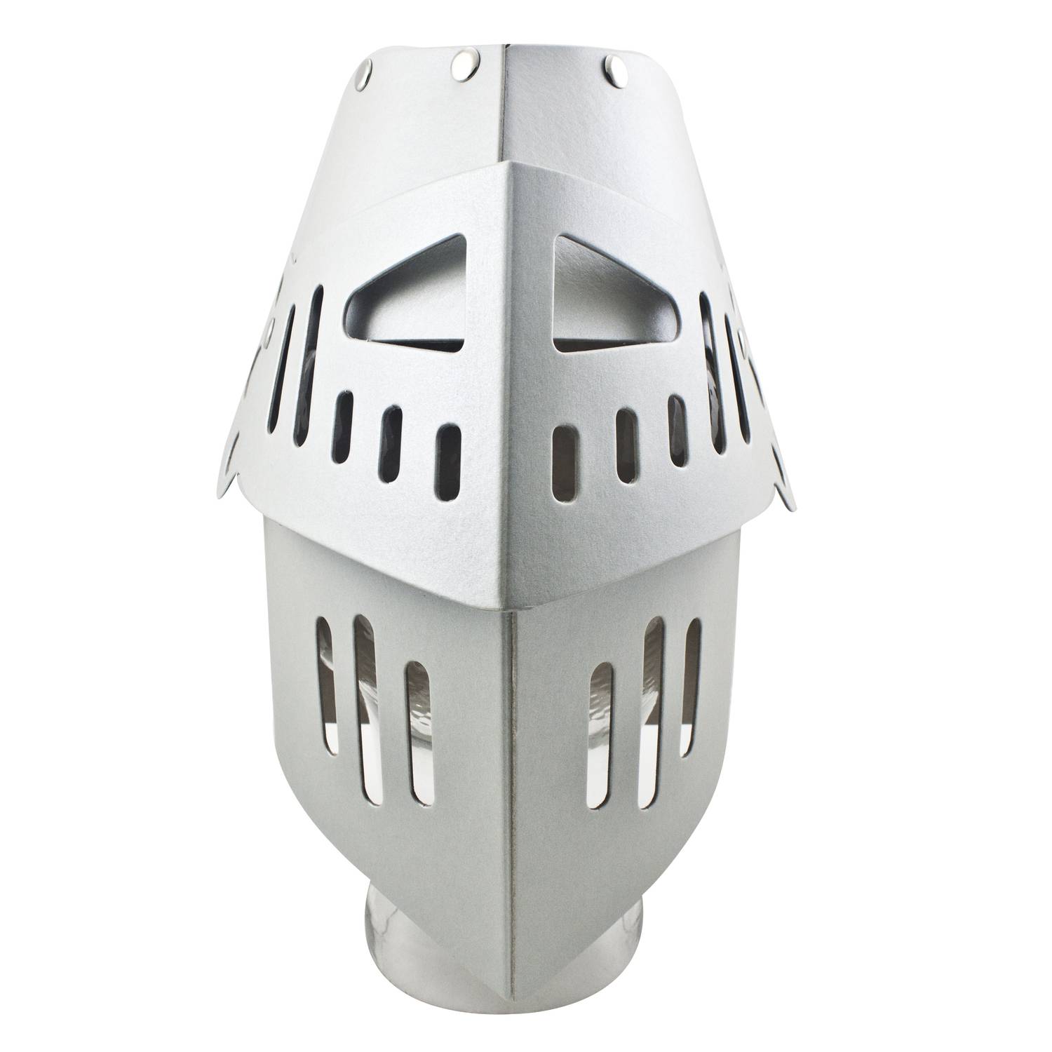 BestSaller 1302 Ritterhelm mit Klapp-Visier für Kinder, stabiler Karton, silber