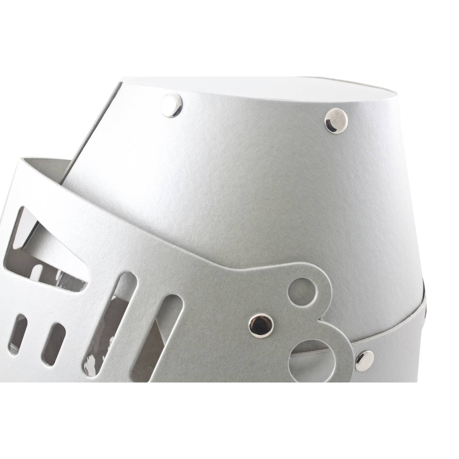 BestSaller 1302 Ritterhelm mit Klapp-Visier für Kinder, stabiler Karton, silber