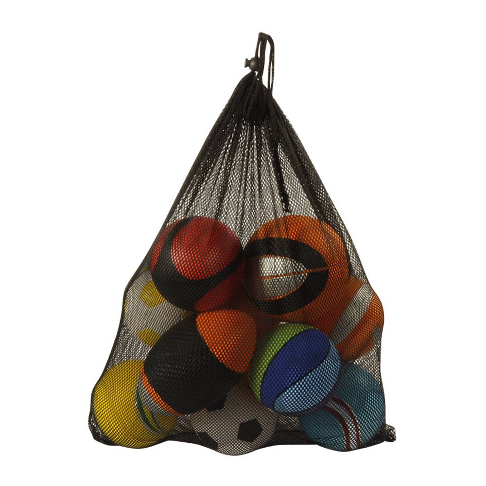 EDUPLAY 170309 zwölf Sportbälle aus PU-Schaum im praktischen Aufbewahrungsnetz, mehrfarbig, 12-teilig (1 Set)