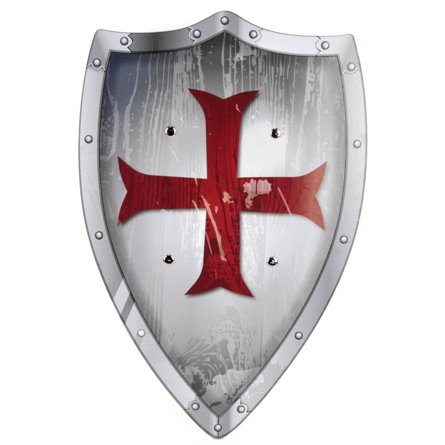 BestSaller 1144 Ritterschild "Templerorden" mit Tatzenkreuz Motiv, Holz, 49 x 32 cm, mehrfarbig