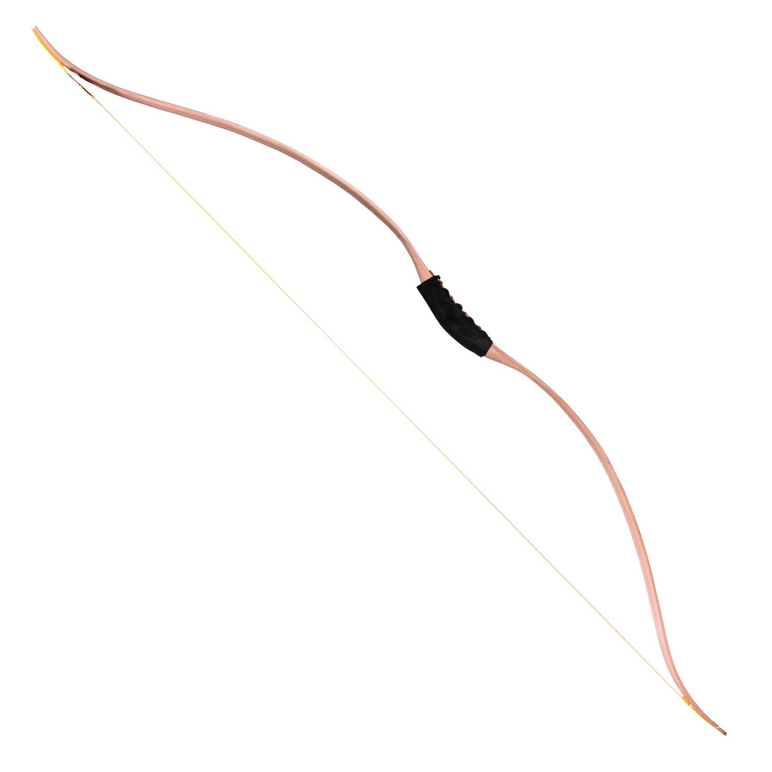 BestSaller 1262 Hunnen-Bogen aus Holz mit Echtleder-Griff, ca. 120 cm, ohne Pfeile, natur