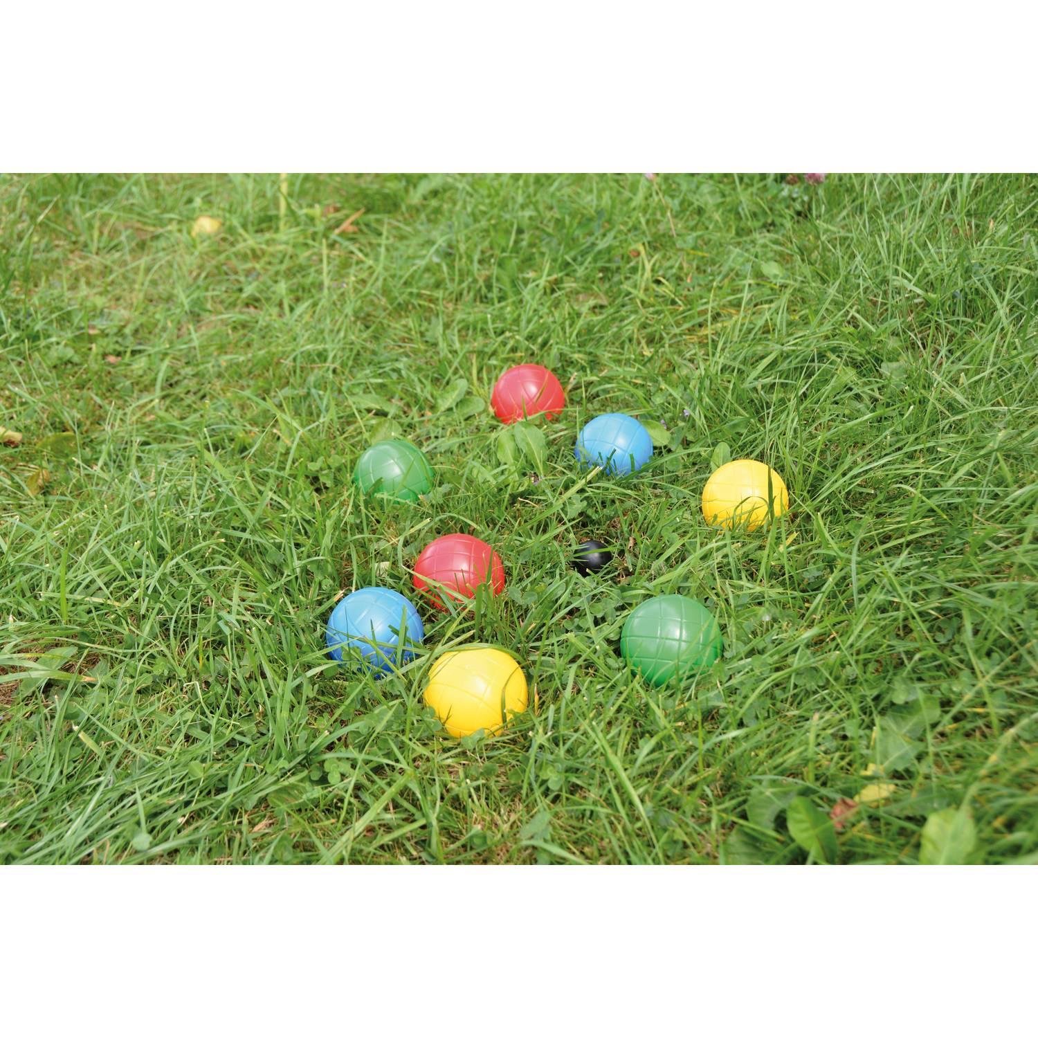 EDUPLAY 170377 Boccia im Kunststoff-Träger, mehrfarbig, 9-teilig (1 Set)