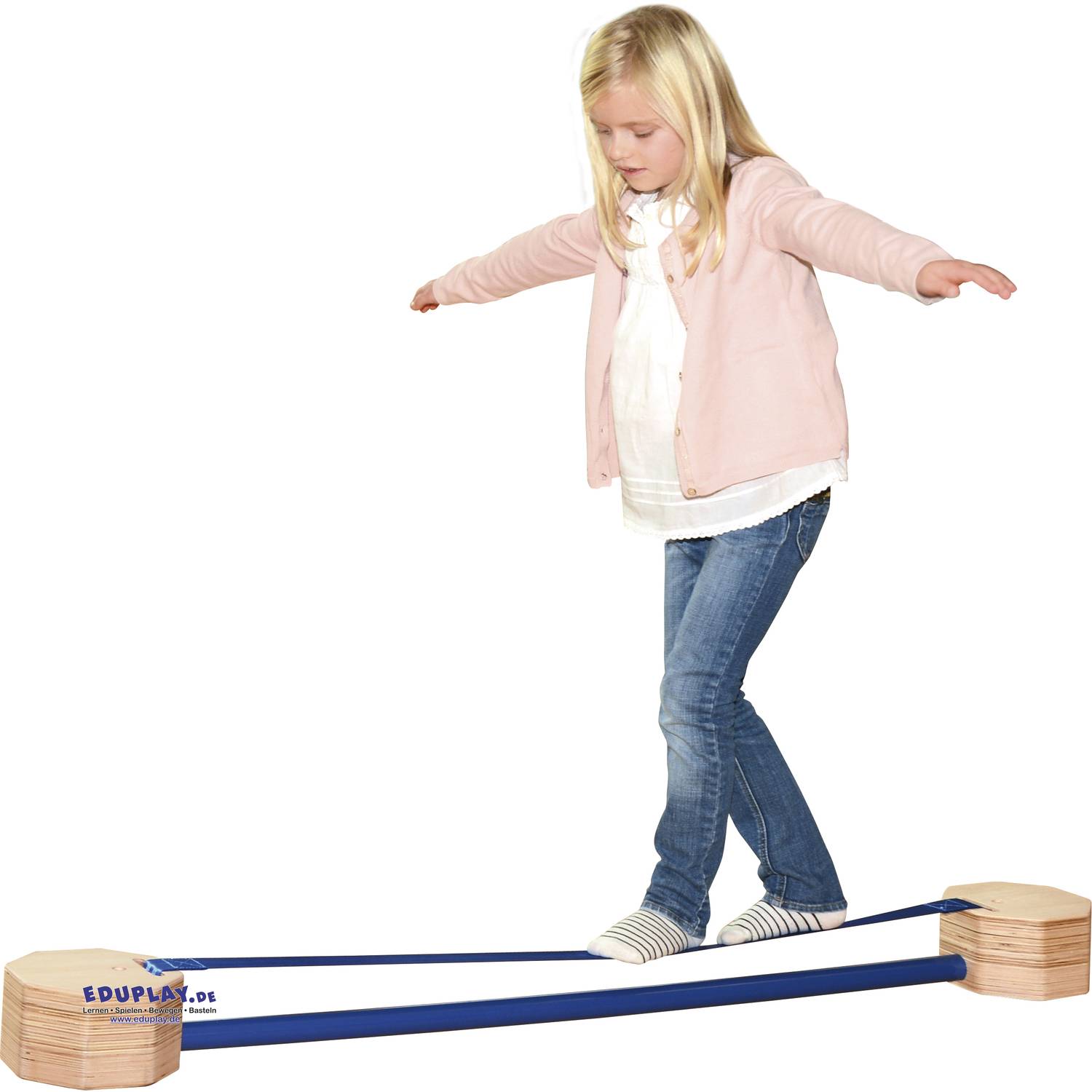 EDUPLAY 170378 Slacktrack, 142 cm, natur/blau