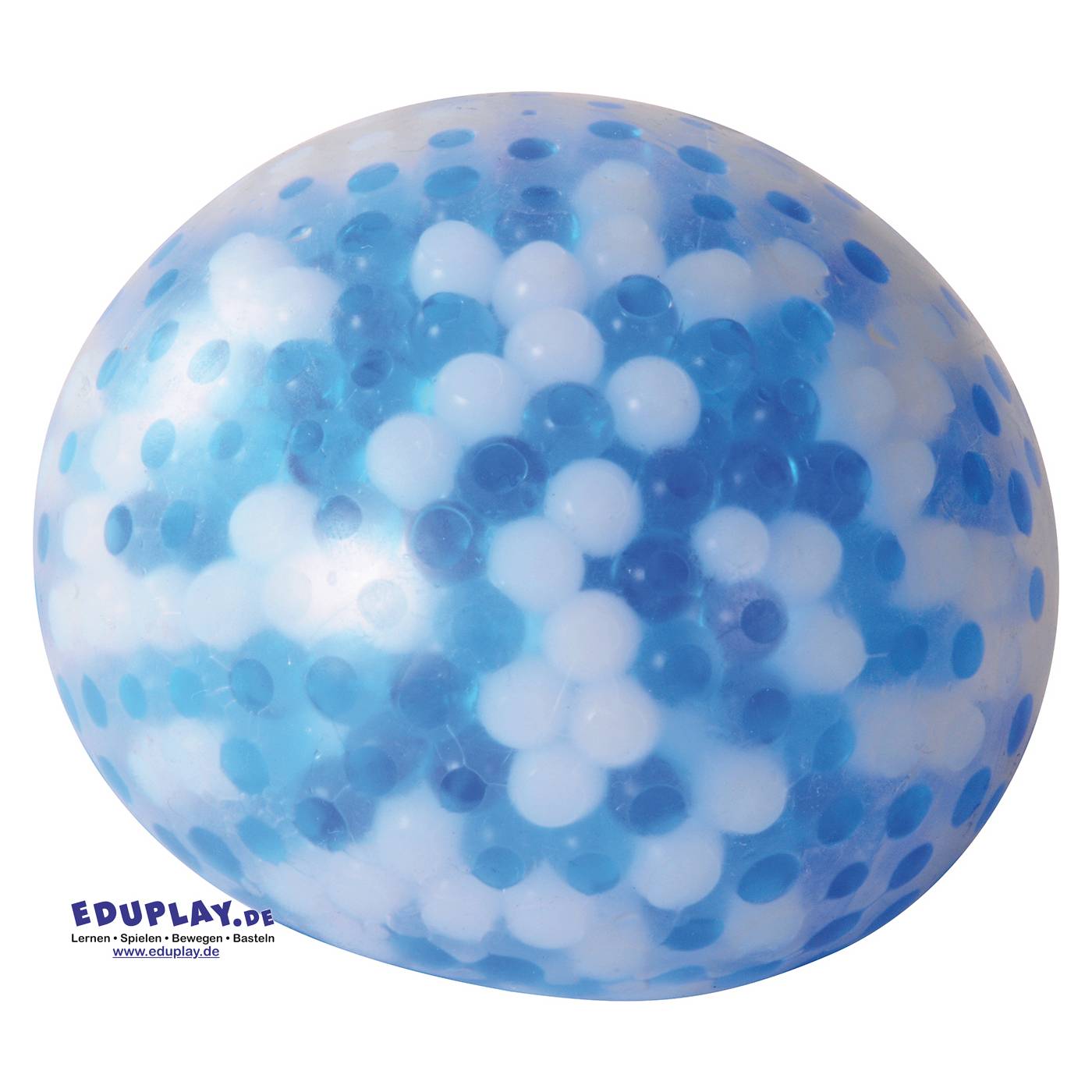 EDUPLAY 120641 Sensorik-Ball "Trösterchen", Ø 10 cm, blau/weiß