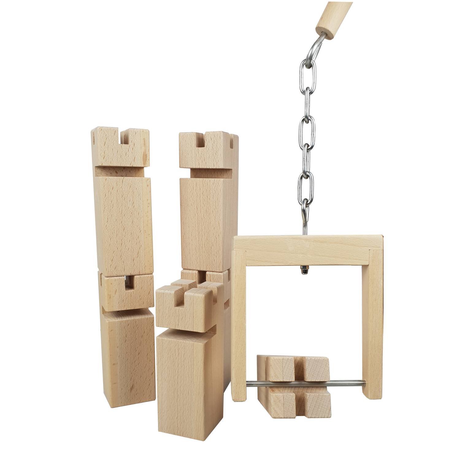 EDUPLAY 170384 Fröbelturm, natur, 8-teilig (1 Set)