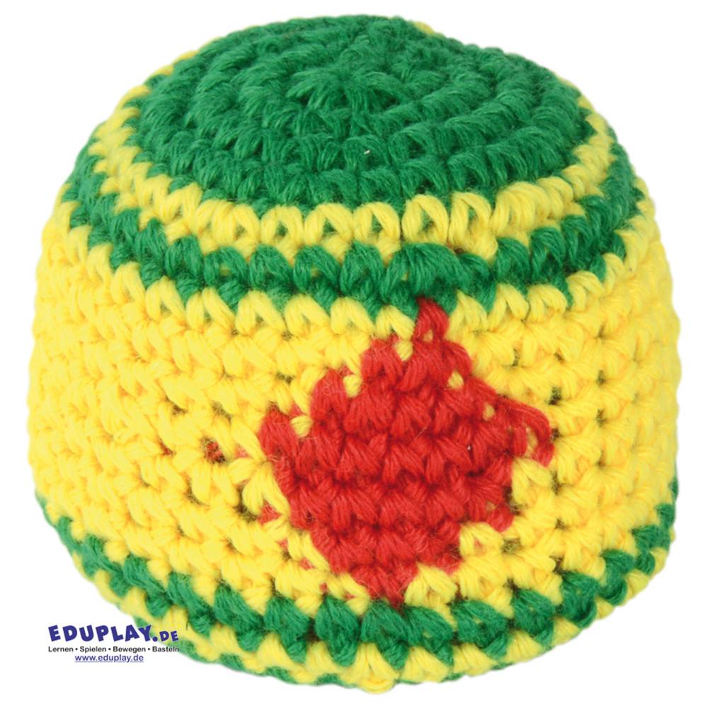 EDUPLAY 170397 Kick-Strickball Ø 5,5 cm, gelb/grün/rot, 6-teilig (1 Set)
