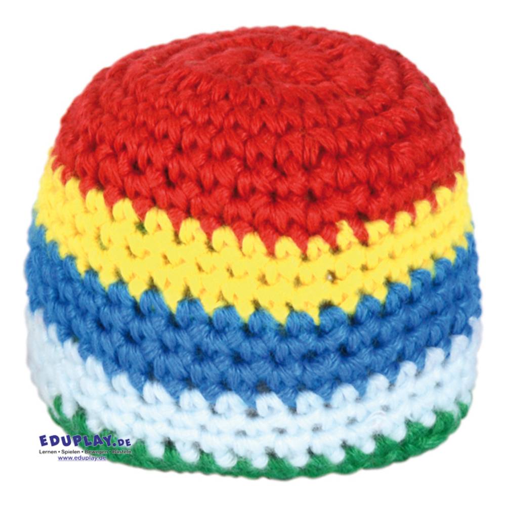 EDUPLAY 170397 Kick-Strickball Ø 5,5 cm, gelb/grün/rot, 6-teilig (1 Set)
