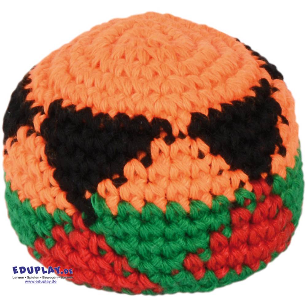 EDUPLAY 170397 Kick-Strickball Ø 5,5 cm, gelb/grün/rot, 6-teilig (1 Set)