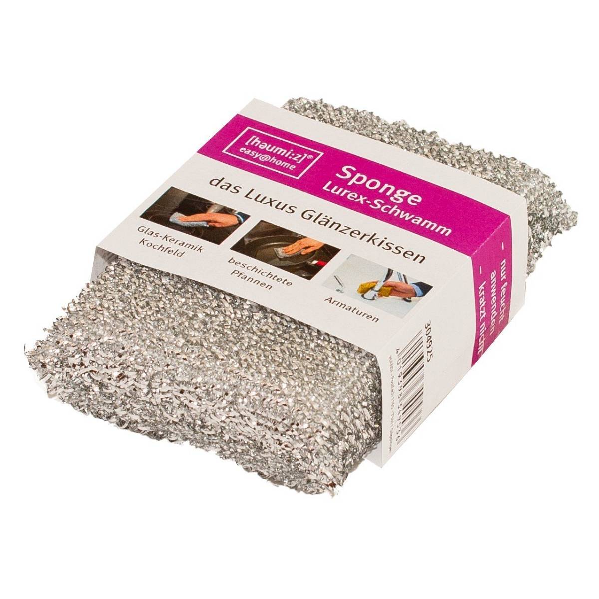 homiez 304925 Luxus Glänzerkissen, Lurex-Schwamm Luxus für Ceranfeld (Farbe zufällig, 1 Stück)