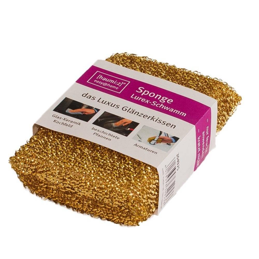 homiez 304925 Luxus Glänzerkissen, Lurex-Schwamm Luxus für Ceranfeld (Farbe zufällig, 1 Stück)