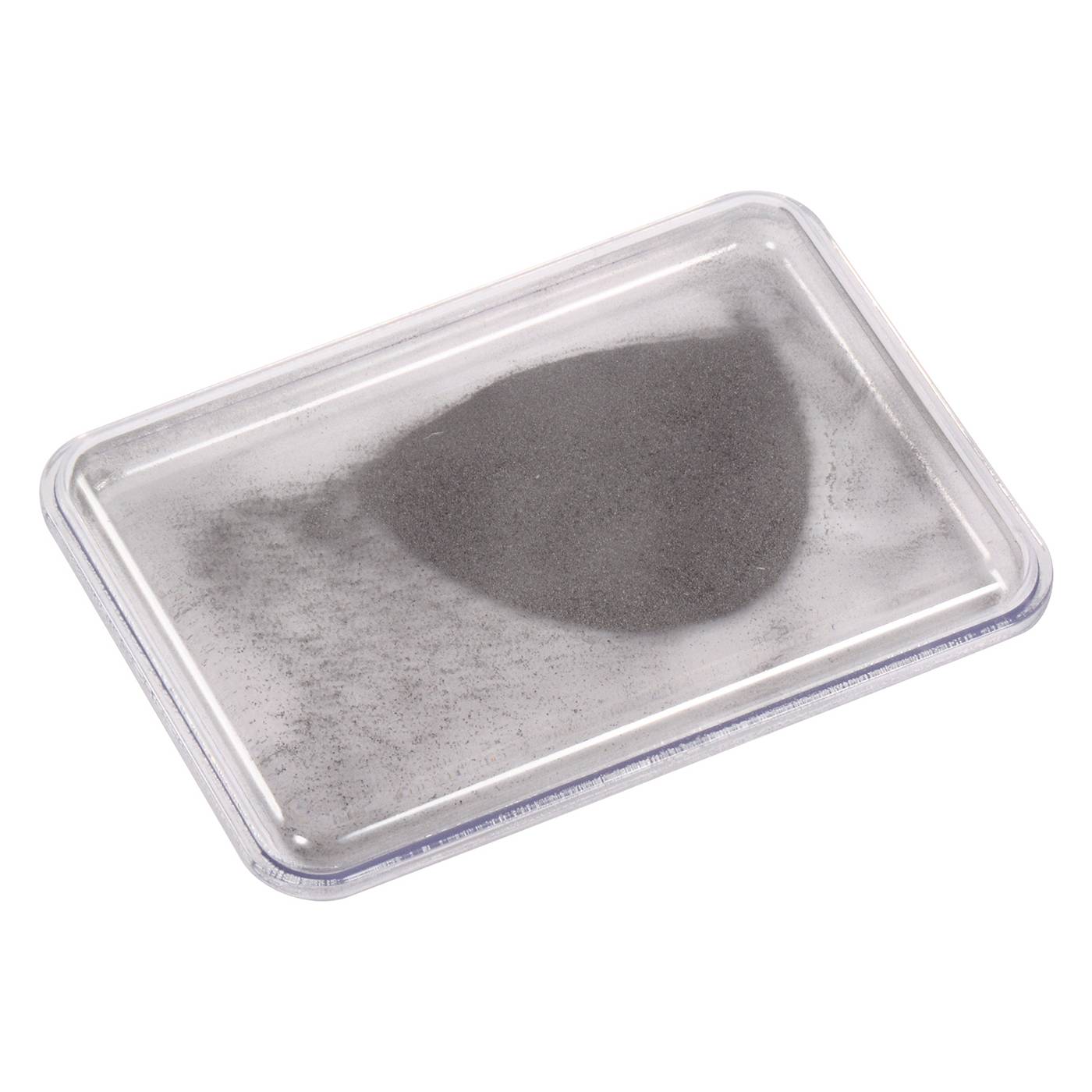 EDUPLAY 120-107 Eisenpulver-Box für Magnetfeld-Experimente, 9 x 6,5 x 1 cm (ohne Magnet), grau