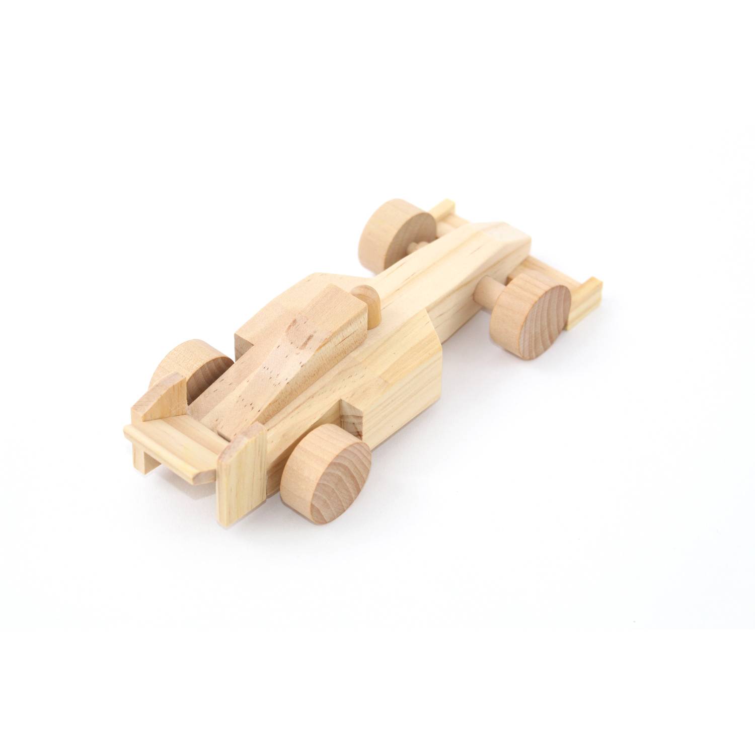 EDUPLAY 800188 Holz Rennauto zum Basteln, natur, 16-teilig (1 Set)