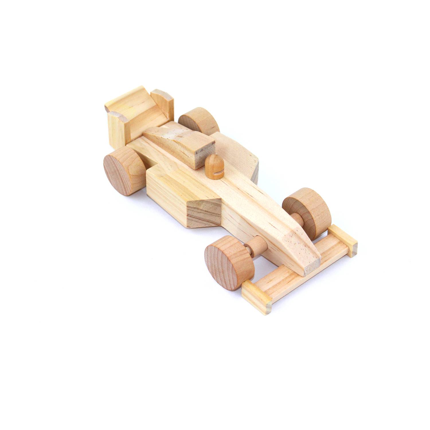 EDUPLAY 800188 Holz Rennauto zum Basteln, natur, 16-teilig (1 Set)
