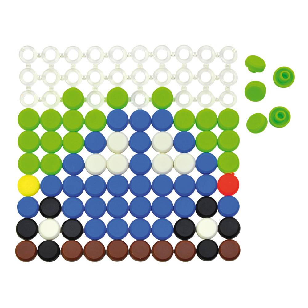EDUPLAY 120-236 Knopfplatten, 1000 Knöpfe & 10 Platten mit Aufbewahrungsbox, mehrfarbig, 1010-teilig (1 Set)