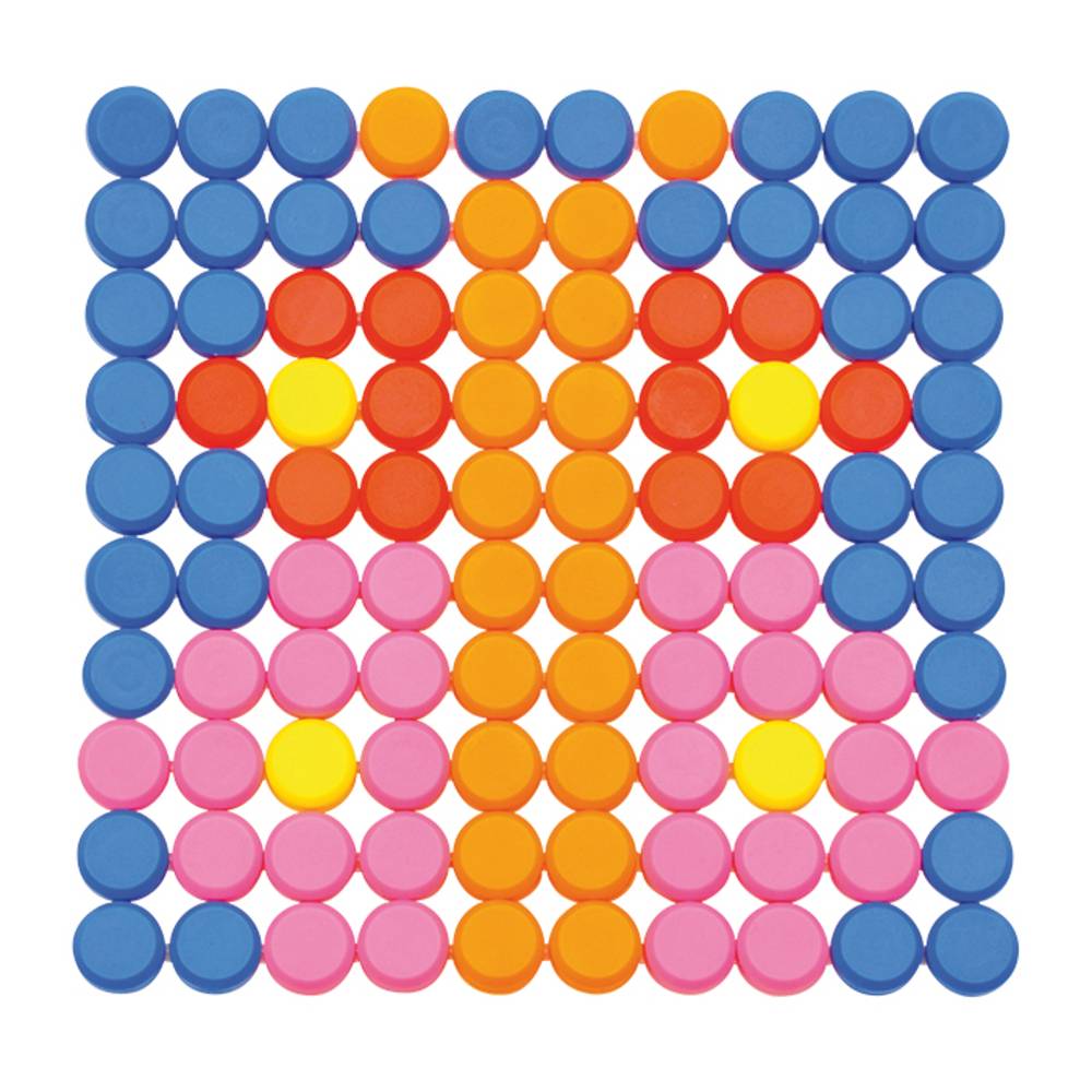 EDUPLAY 120-236 Knopfplatten, 1000 Knöpfe & 10 Platten mit Aufbewahrungsbox, mehrfarbig, 1010-teilig (1 Set)