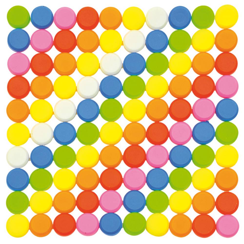 EDUPLAY 120-236 Knopfplatten, 1000 Knöpfe & 10 Platten mit Aufbewahrungsbox, mehrfarbig, 1010-teilig (1 Set)