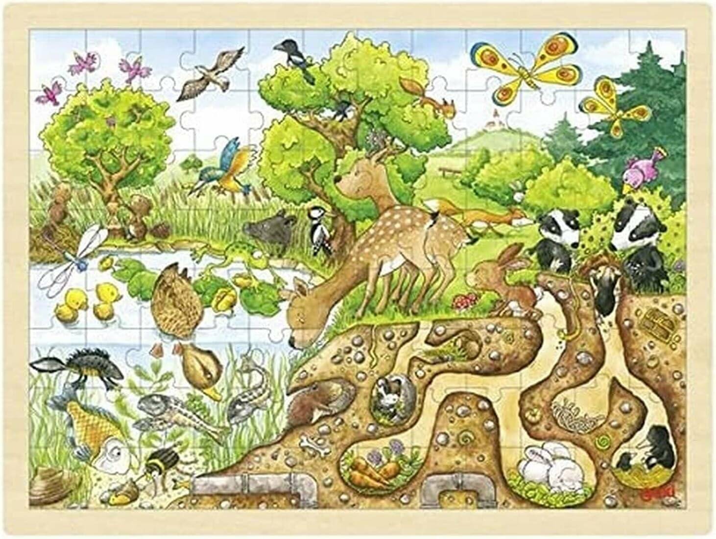 Goki Puzzle Natur, 96 Teile.