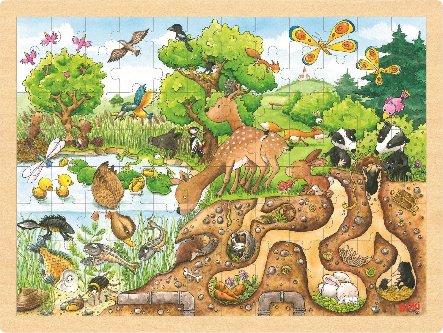 Goki Puzzle Natur, 96 Teile.