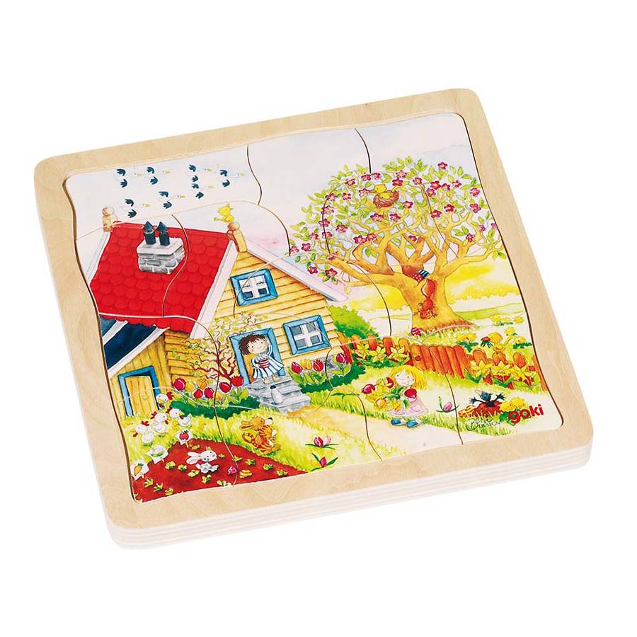 goki 57684 Schichtenpuzzle Jahreszeiten, bunt (1 Stück)