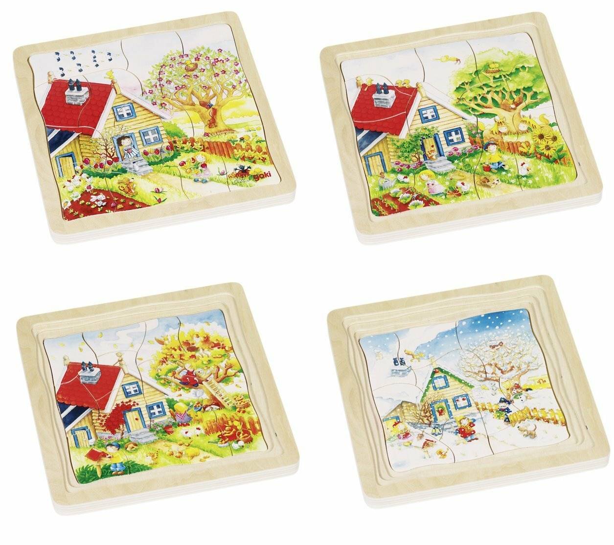 Goki 4-Lagen-Puzzle Jahreszeiten, 54tlg.
