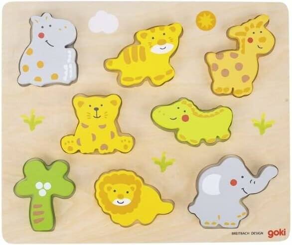 GOKI Holzpuzzle Wilde Tiere