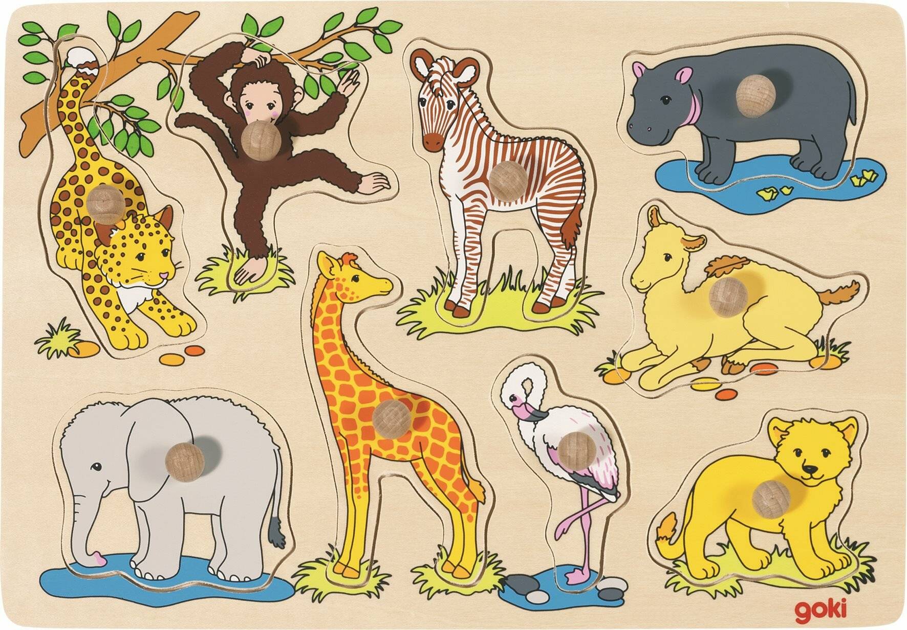 Gollnest & Kiesel GoKi Steckpuzzle Afrikanische Tierkinder