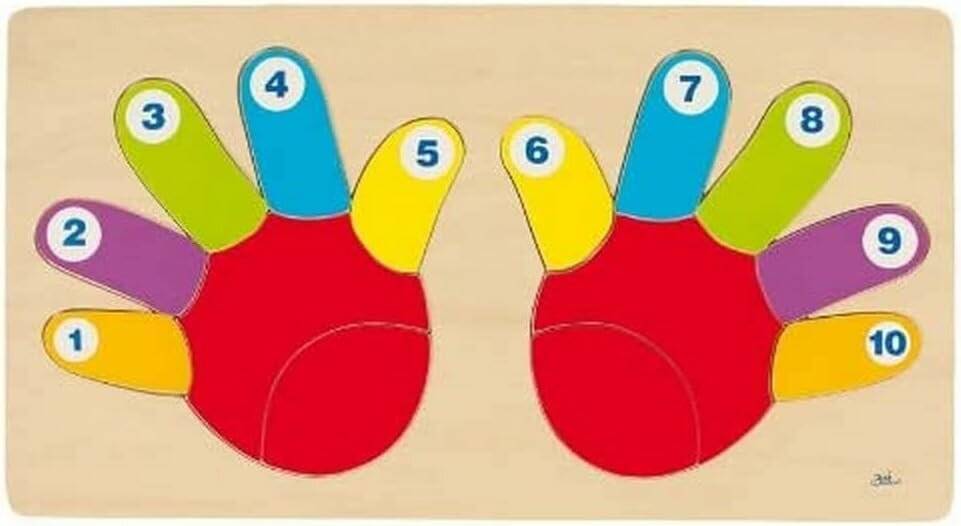 Goki Holz Zählpuzzle Hand, 14tlg.