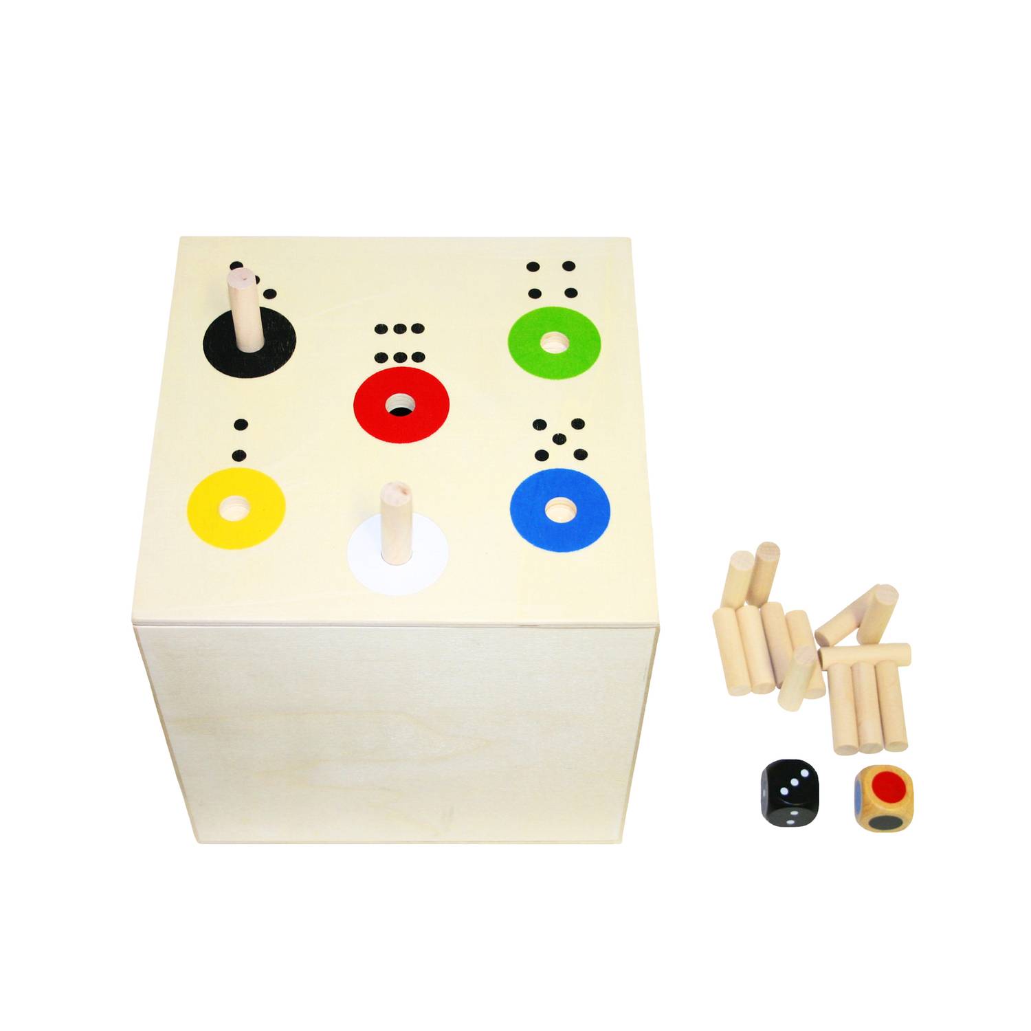 EDUPLAY 120-242 "Ab in die BOX" - BIG mit 2 Würfel & 30 Holzstäbchen, mehrfarbig