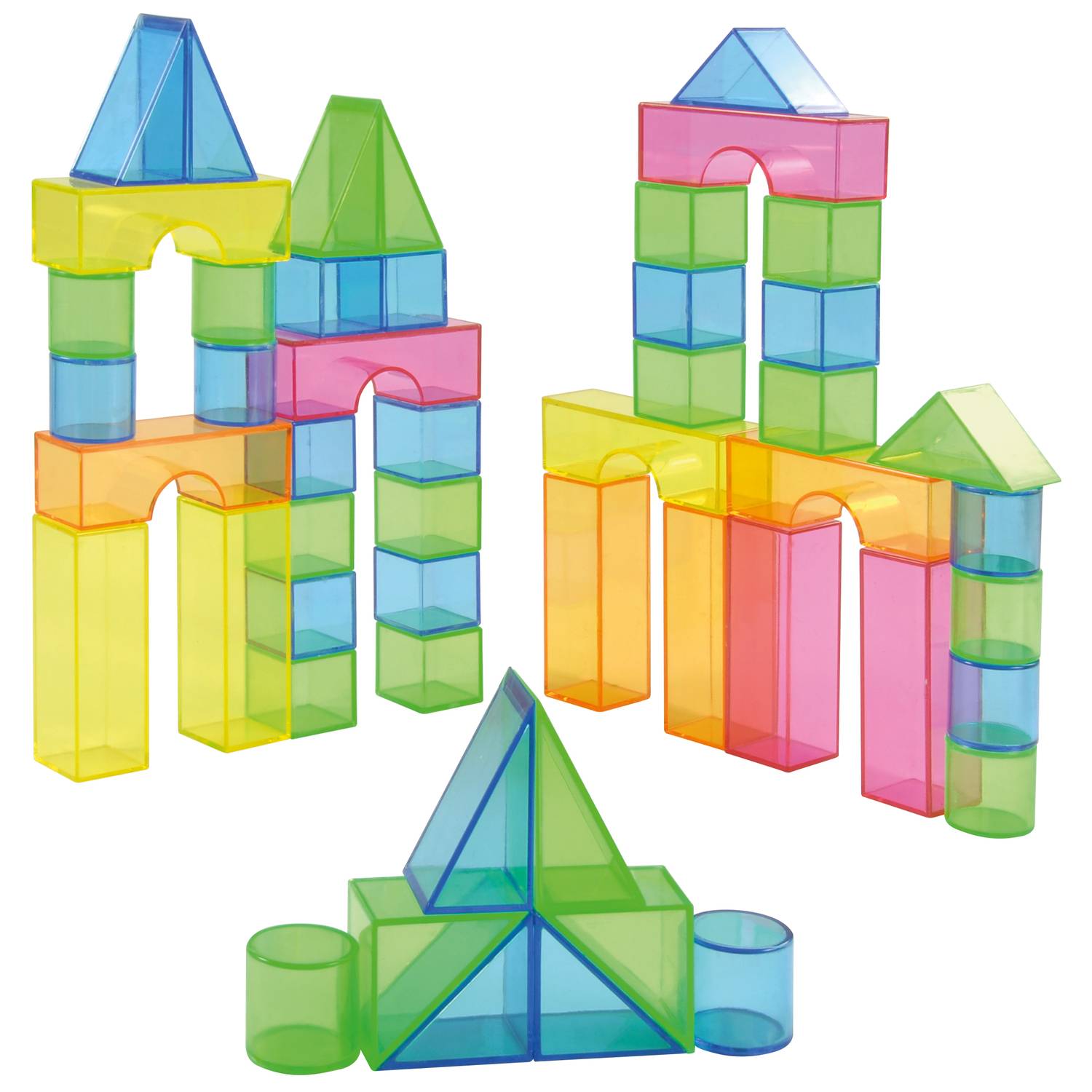 EDUPLAY 120301 50 Transparentblocks in Box, mehrfarbig, 51-teilig (1 Set)