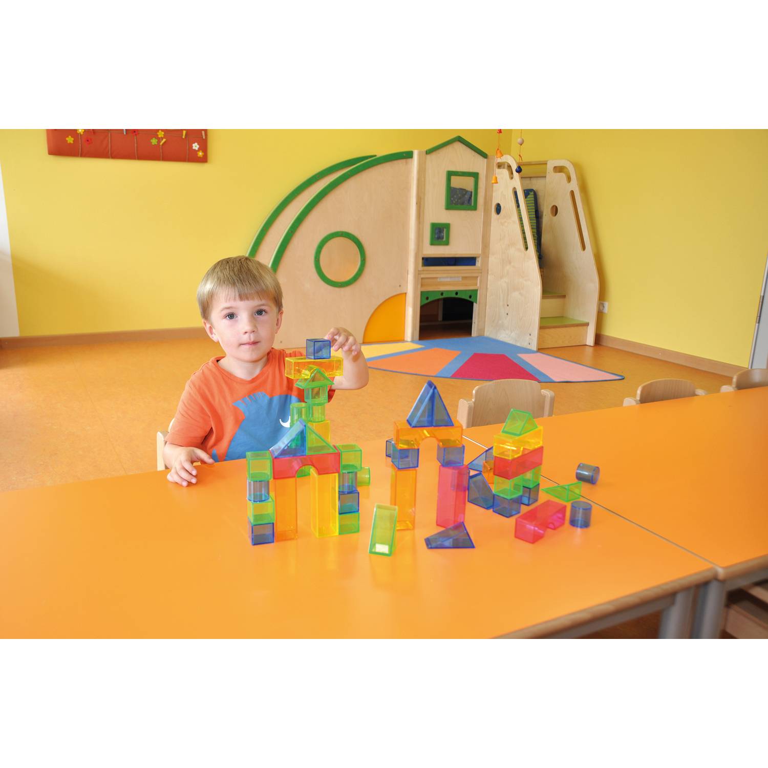 EDUPLAY 120301 50 Transparentblocks in Box, mehrfarbig, 51-teilig (1 Set)