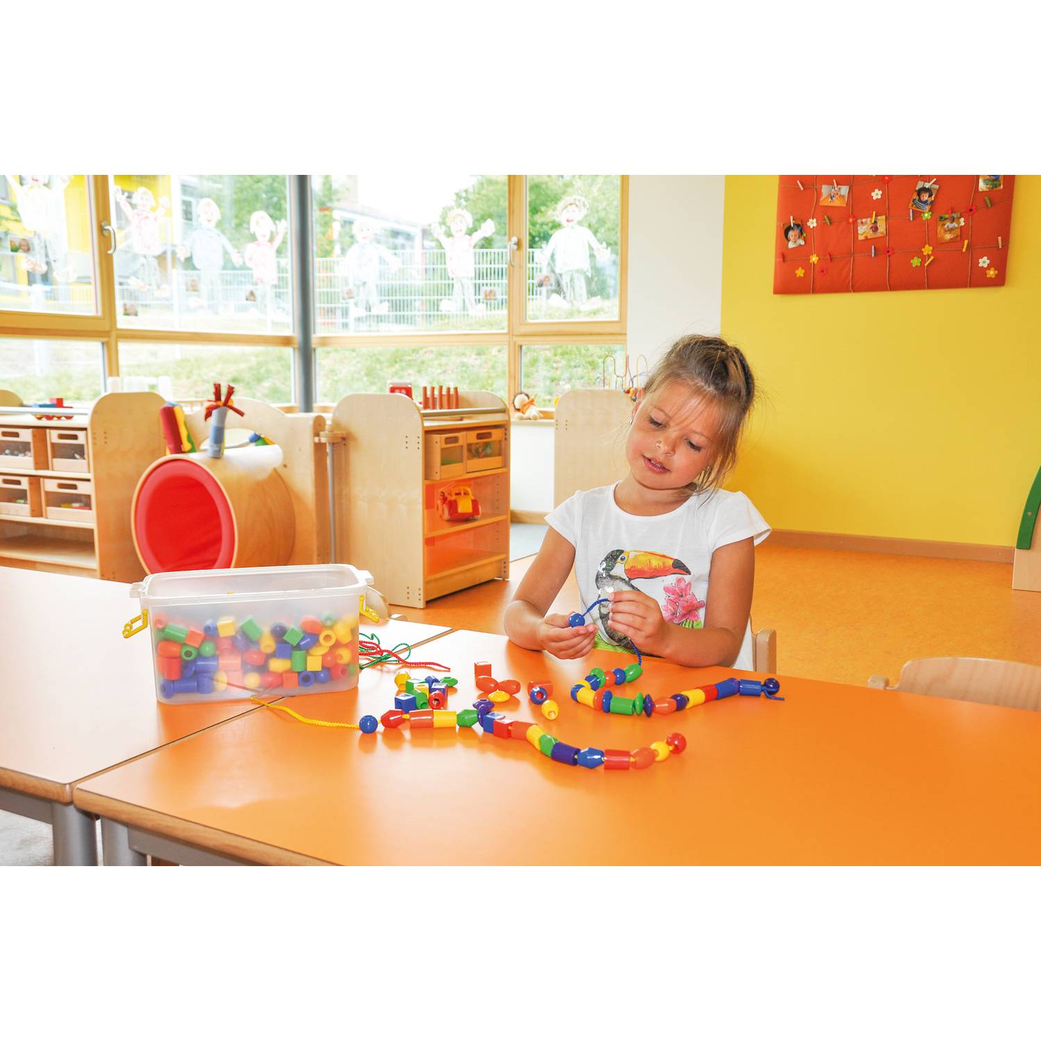 EDUPLAY 120303 Fädelperlen gemischt, bunt, 364-teilig (1 Set)