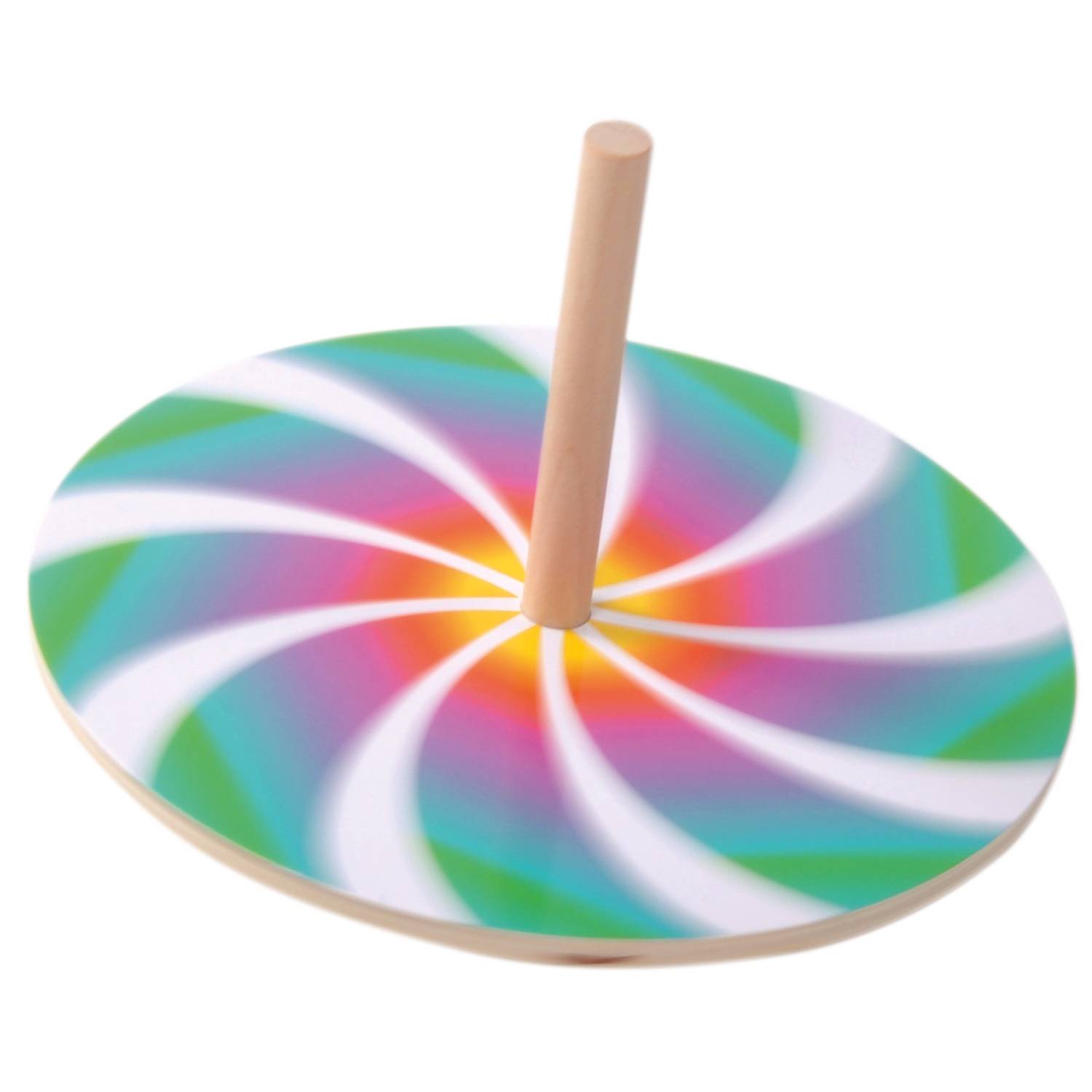 EDUPLAY 120315 Spielkreisel mit 10 Scheiben, Ø 15 cm, natur, 11-teilig (1 Set)