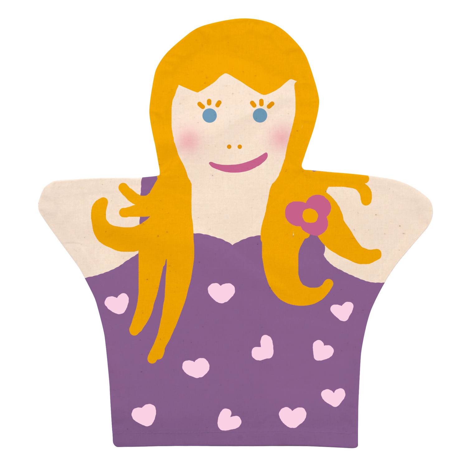 EDUPLAY 230038 Handspielpuppe, 100% Baumwolle, 20 x 22,5 cm, blanko, natur (4er Pack)