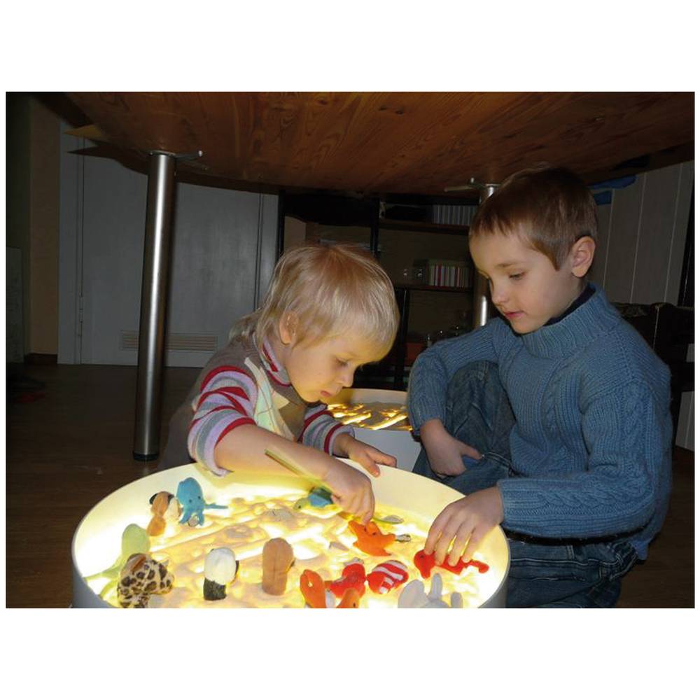 EDUPLAY 110236 Leuchtkübel für Sandmalen, Ø 47 cm, 15 cm hoch, natur