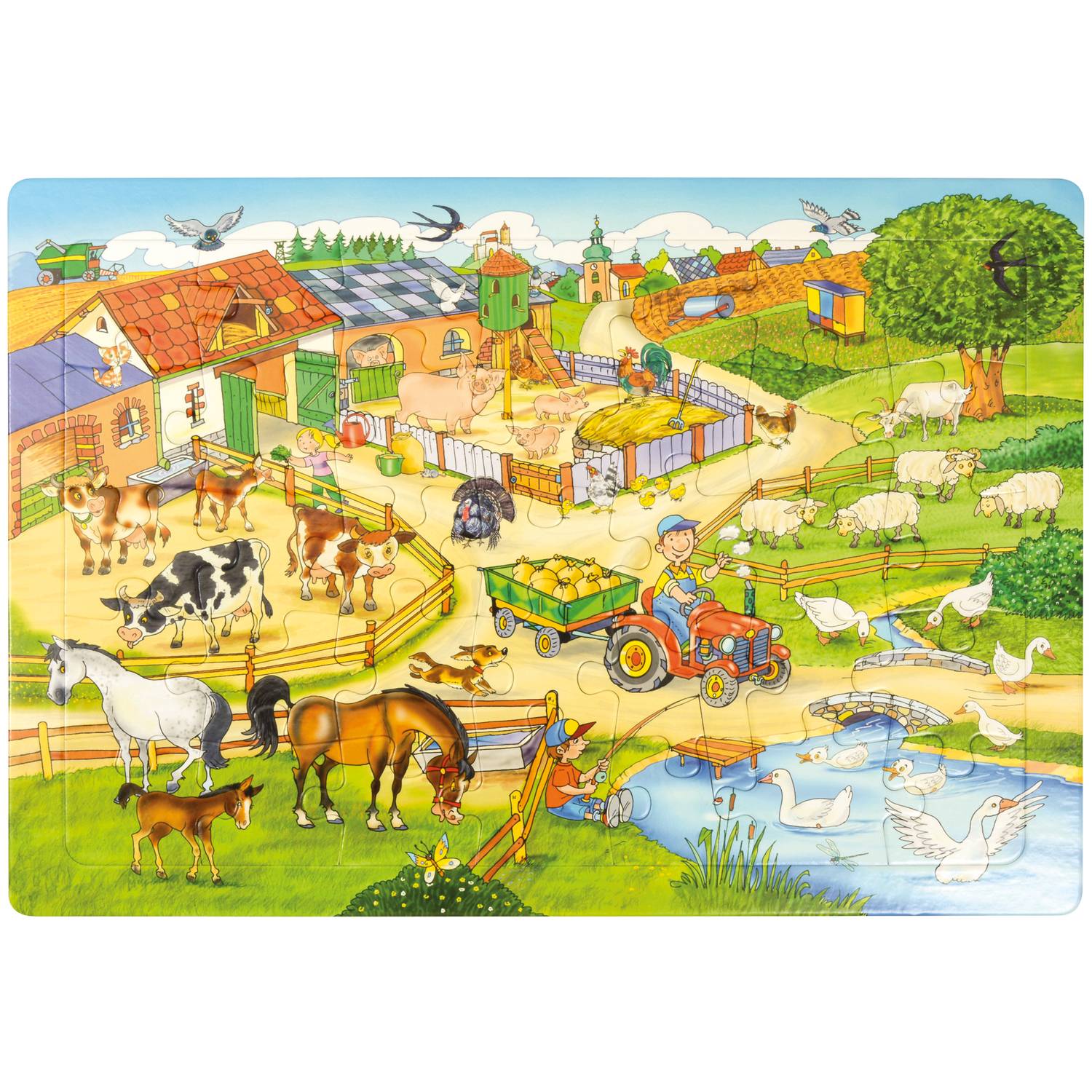 EDUPLAY 120401 Puzzle Bauernhof, bunt, 35-teilig (1 Set)