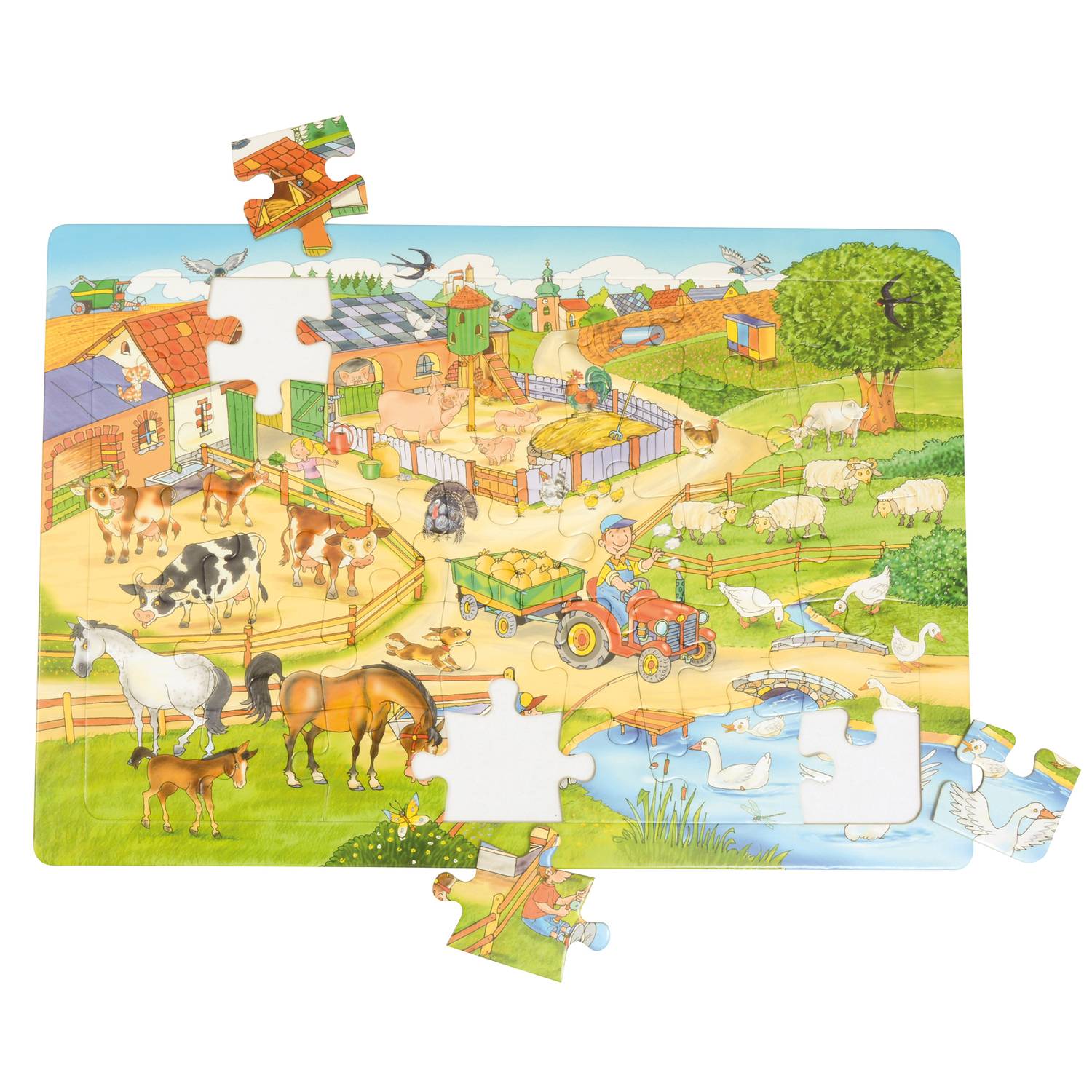 EDUPLAY 120401 Puzzle Bauernhof, bunt, 35-teilig (1 Set)