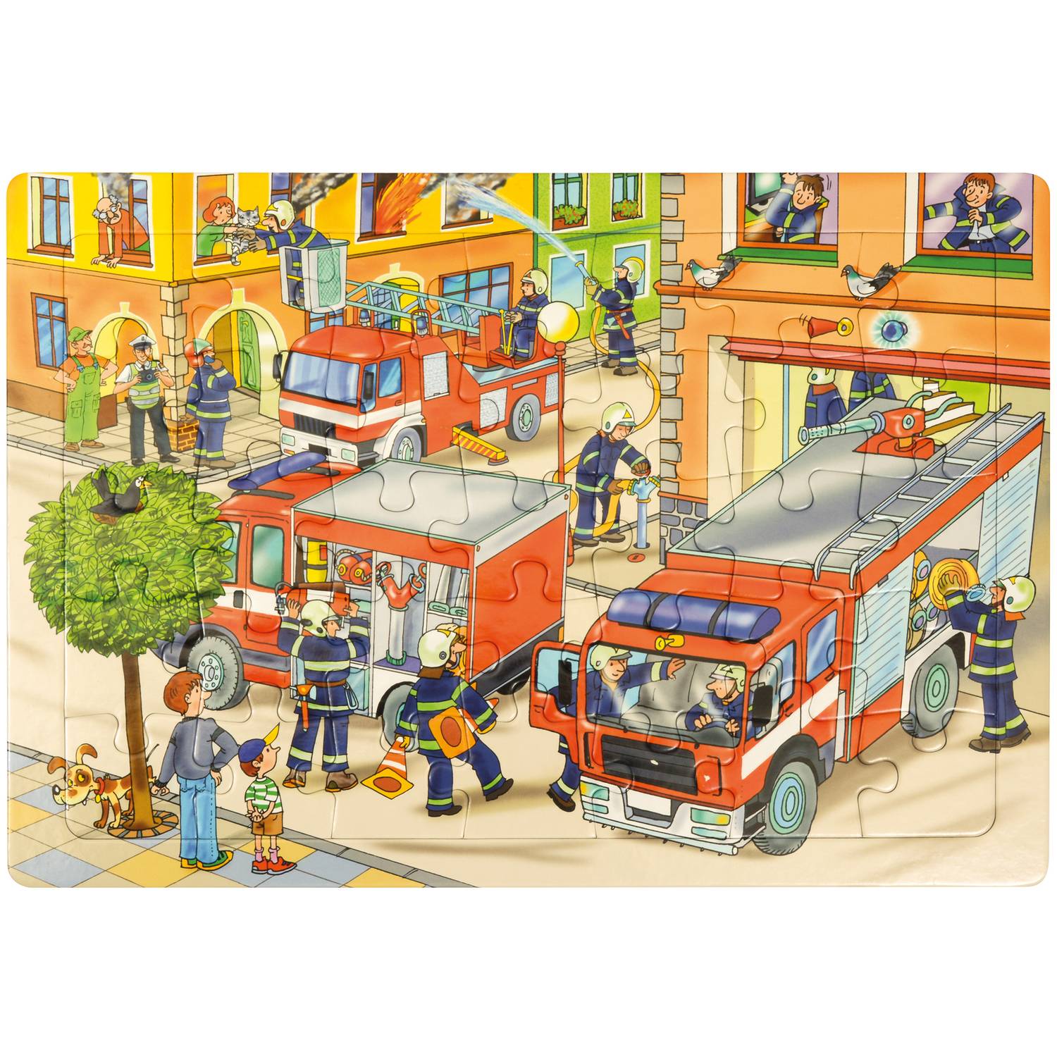 EDUPLAY 120407 Puzzle Feuerwehr, bunt, 35-teilig (1 Set)
