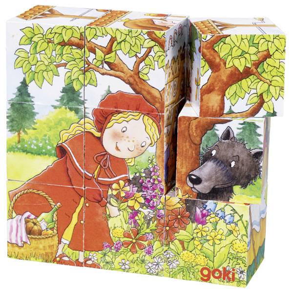 goki 57542 Würfelpuzzle Märchen, bunt