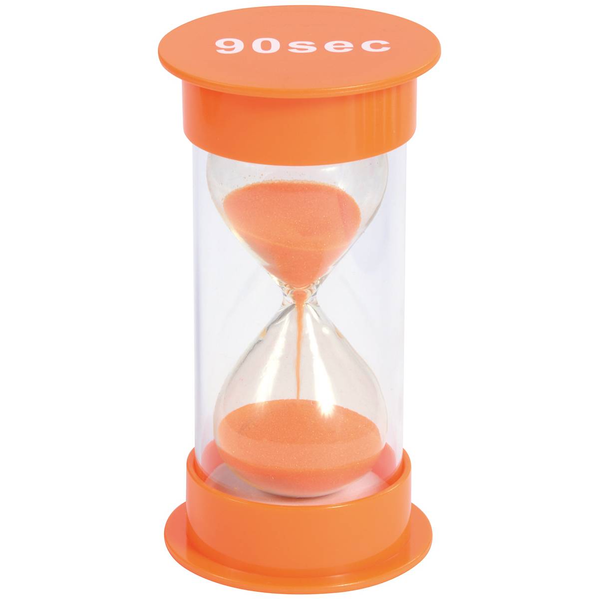 EDUPLAY 120438 Sanduhr 90 sek, Kunststoff, Ø 6,5 x 12 cm hoch, orange