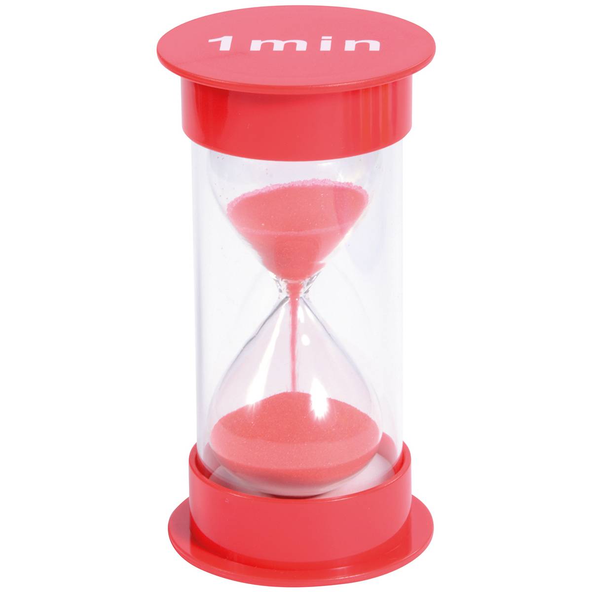 EDUPLAY 120439 Sanduhr 1 min, Ø 6,5 x 12 cm hoch, rot