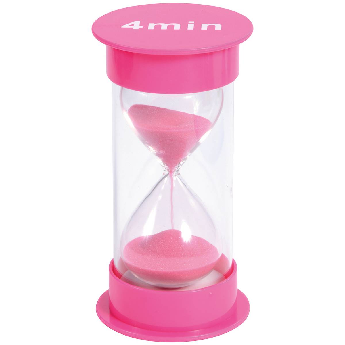 EDUPLAY 120442 Sanduhr 4 min, Ø 6,5 x 12 cm hoch, pink