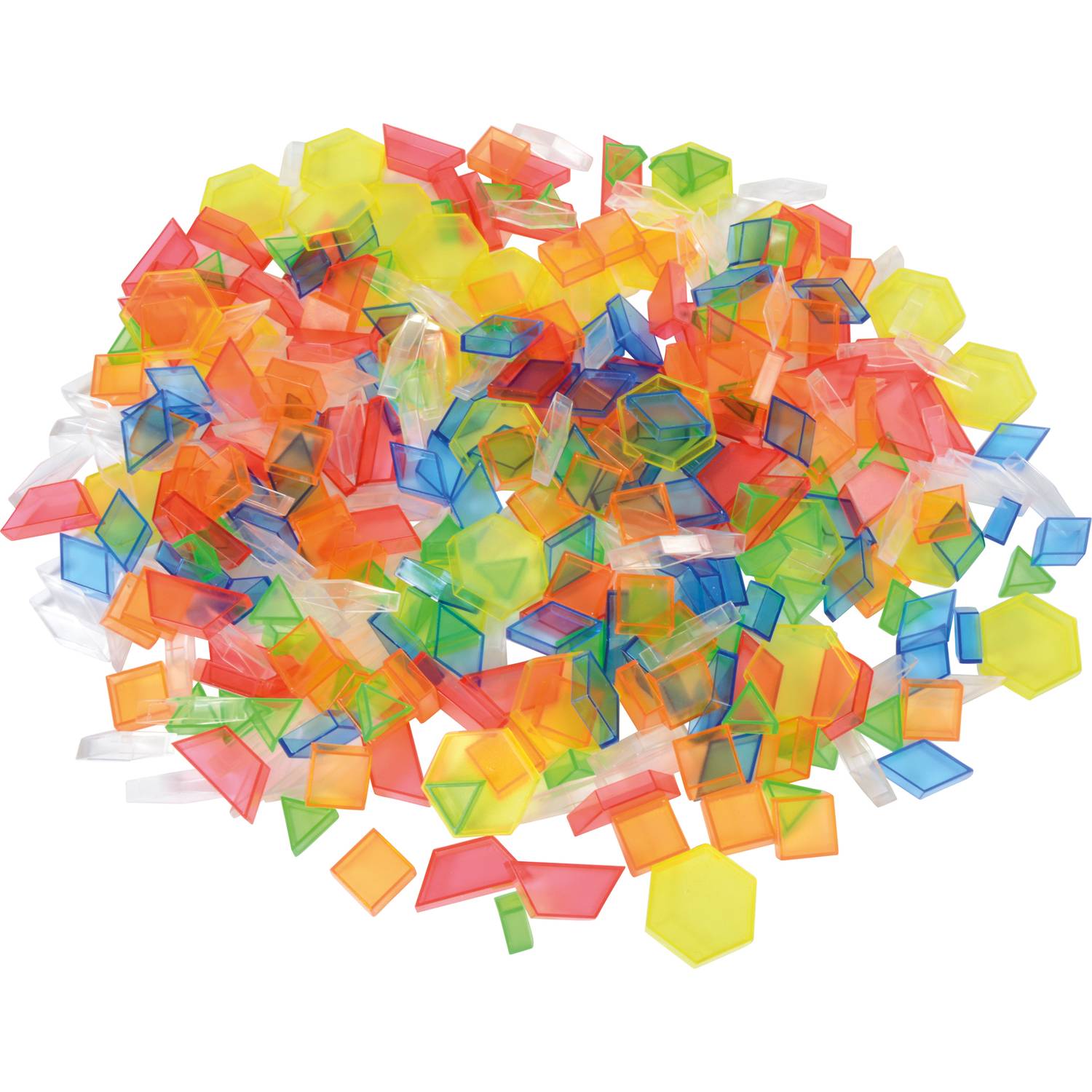 EDUPLAY 120415 Legematerial in 6 verschiedenen Formen & Farben inkl. Aufbewahrungsbox, bunt/transparent, 360-teilig (1 Set)