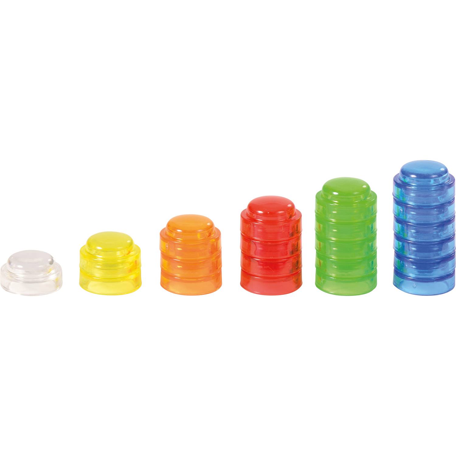 EDUPLAY 120461 Stapelhütchen, bunt/transparent, 1000-teilig (1 Set)