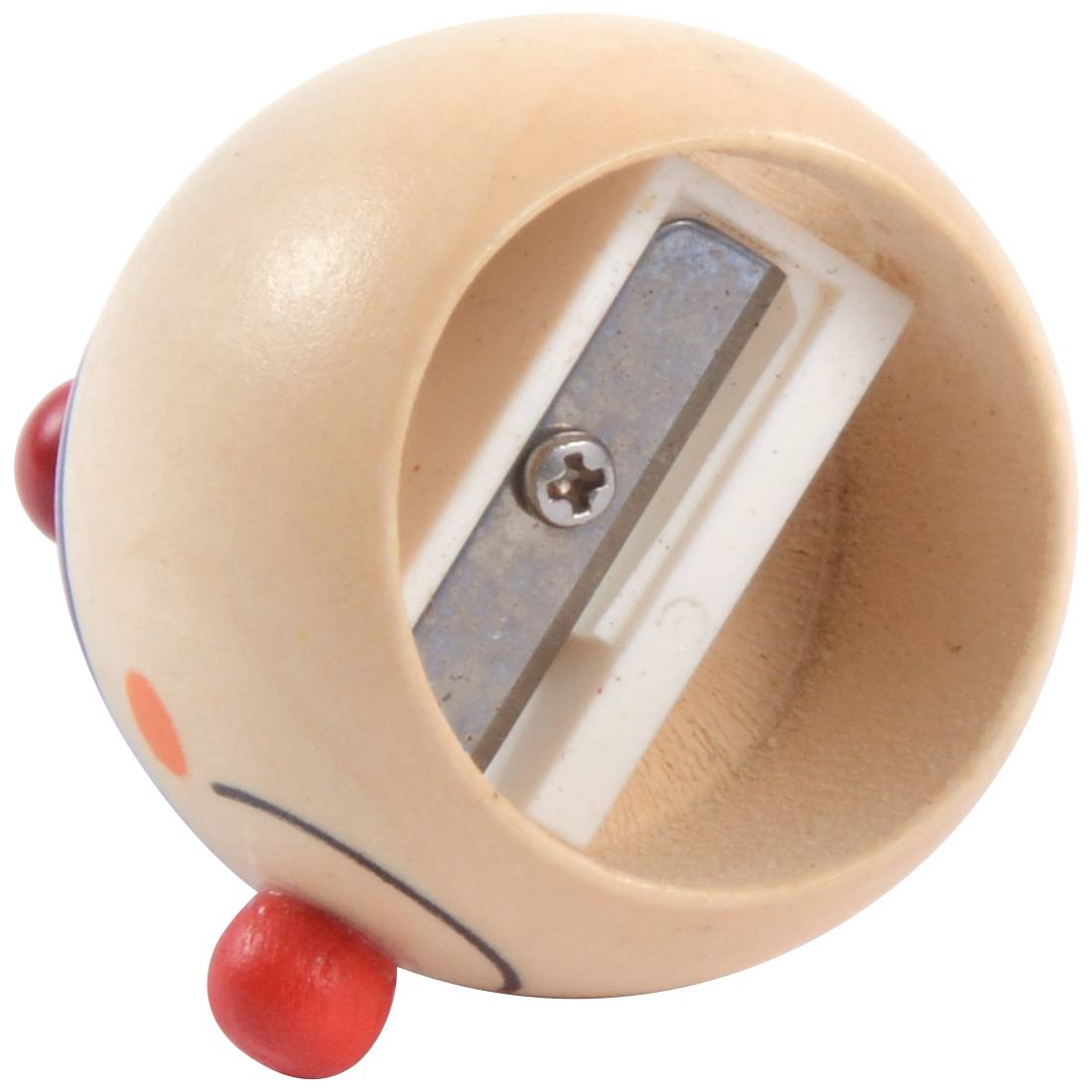 EDUPLAY 130253 Bleistift Spitzer, Holz, Ø 4 cm, bunt (Modell zufällig, 1 Stück)