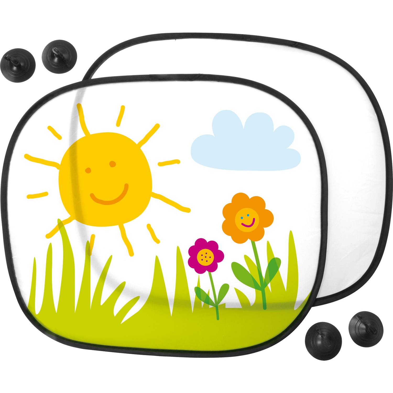 EDUPLAY 240187 Sonnenschutz zum Selbstbemalen, 49 x 38 cm, schwarz/weiß, 2-teilig (1 Set)