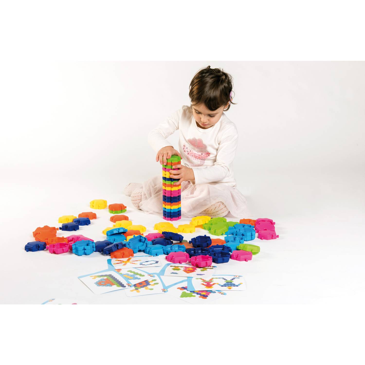EDUPLAY 120545 Hexagon Bausteine, mehrfarbig, 96-teilig (1 Set)