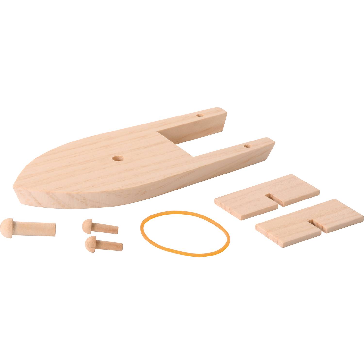 EDUPLAY 210276 Boot mit Gummiantrieb, 17 x 7,5 x 4 cm, natur